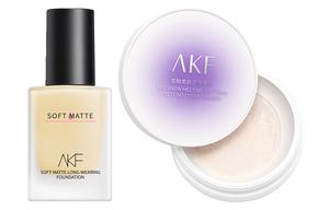 Тональная жидкость Soft Matte Hydrating, легкая, стойкая, безупречная, без эффекта маски, 35 г AKF, soft mist foundation #01 айвори белый + 02 светло-skin tone 10g