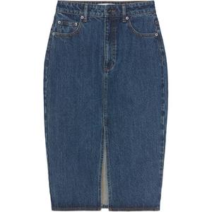 Self Portrait Джинсовая длинная юбка Women's Denim Blue Self-portrait