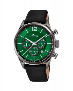 Мужские часы 18687/4 Chrono в черной коже LOTUS, черный