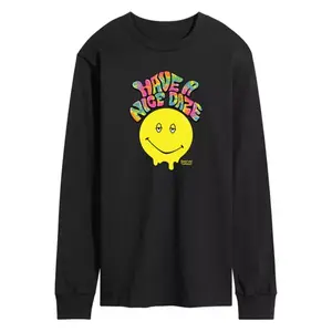 Мужская футболка с длинным рукавом "Dazed and Confused" и принтом в виде улыбающегося смайлика Licensed Character, черный