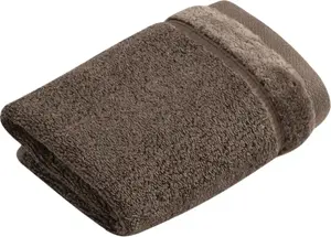 Мыльное полотенце Vossen "Pure", (3 шт.), набор мочалок, хлопок и ВЕГАН, с элегантной велюровой каймой 30х30 см (3 шт.), цвет toffee