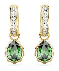 Серьги-капли Chroma, грушевидная огранка, зеленые