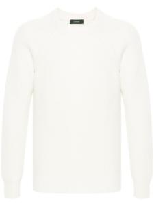 Zanone свитер в рубчик, белый