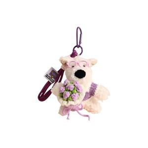 MDH Очаровательный брелок в виде букета с парными куклами West Highland White Terrier плюшевый кулон высота 12см