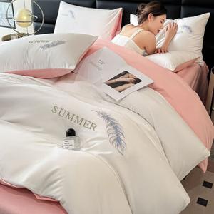 Antarctic Комплект постельного белья из 7 предметов для кровати 180 см (простыня на резинке, пододеяльник, 2 наволочки, одеяло 2 кг, 2 подушки), цвет Caiyu-Benbai-Naifeng