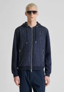 Худи стандартного кроя, утепленная, контрастная отделка корпуса с нашивкой с логотипом, легкая куртка Antony Morato, Blue Grey