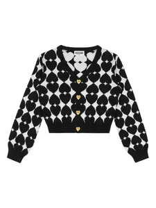 Кардиган с вышивкой Moschino Kids, черный