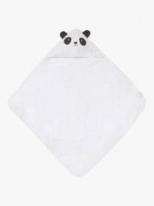 Детское полотенце с капюшоном Baby Panda Angel & Rocket, White