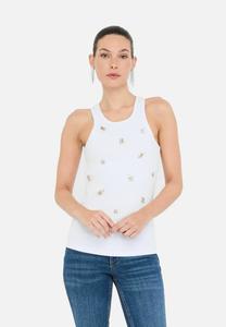 Топ LIU JO WITH BEJEWELLED APPLIQUÉS, White