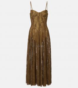 Кружевное платье миди Norma Kamali, Bark