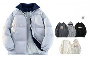 Пуховик Unisex Stand Collar Thickened Padded Puffer Jacket WARRIOR, moonсветло-синий (comes with sweatshirt)