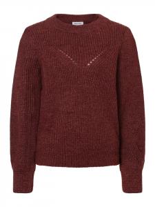 уютный вязаный свитер в рубчик в изюмно-коричневом цвете More & More