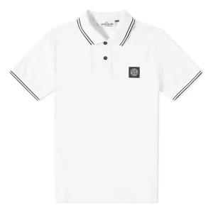 Рубашка поло patch tipped polo shirt 'white' Stone Island, белый