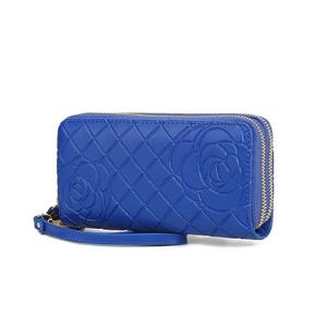 MKF Collection Honey Натуральный стеганый женский кошелек на запястье с цветочным тиснением от Mia K, цвет Royal Blue