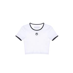Топ Moon logo рифленый кроп Marine Serre, белый