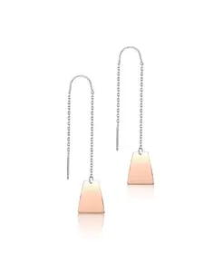 Стильные серьги-подвески из стерлингового серебра с покрытием из розового золота Genevive, rose