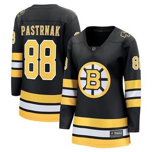 Женская черная домашняя джерси Boston Bruins Дэвида Пастрняка Fanatics
