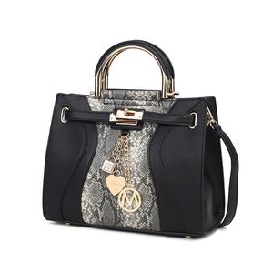 Женская сумка-портфель из веганской кожи с тиснением под кожу змеи Cassia от Mia K MKF, черный