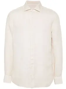 Льняная рубашка с длинными рукавами 120% Lino, нейтральный