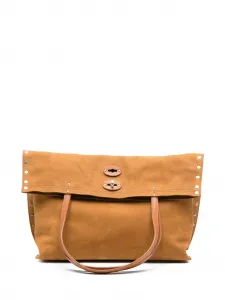 Сумка-тоут A'spasso среднего размера с заклепками Zanellato, коричневый