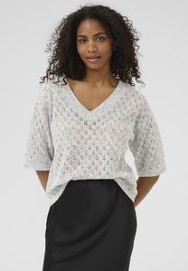 Футболка Kaffe V-NECK , Light Grey Melange/Light Grey