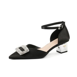 Bamiti Массивные каблуки на высокой шпильке 5 см женские черные, цвет Black