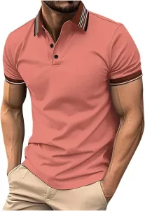 Мужская модная поло Slim Fit с коротким рукавом QUNPIU