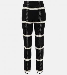 Леггинсы из смесовой шерсти в клетку ALAÏA, разноцветный