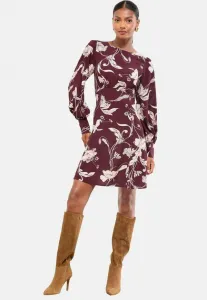 Повседневное мини-платье прямого кроя с цветочным принтом и открытой грудью Lipsy, Berry