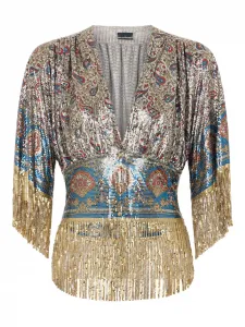 Топ с пайетками Rabanne, нейтральный