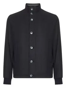 Куртка с высоким воротником на пуговицах Herno, синий