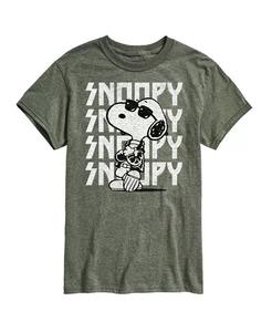 Мужская футболка с короткими рукавами Hybrid Apparel Snoopy Rock с повторением имени AIRWAVES, зеленый