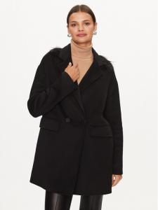 Шерстяное пальто обычного кроя Twinset, черный