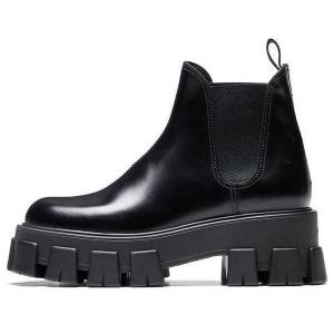Кроссовки monolith brushed leather chelsea boots 'black' Prada, черный