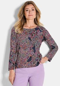 Топ GOLDNER MIT BLÄTTERPRINT, Black Colourful Patterned/Black