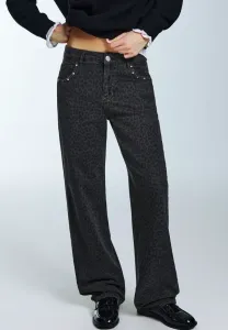 Прямые джинсы с леопардовым принтом и заклепками Pull&Bear, Grey