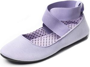 Балетки с пионовым узором Alpine Swiss для женщин, Балетки с эластичной лямкой на щиколотке, Закругленный закрытый носок, Мокасины без застежки, С мягкой подкладкой для комфорта, Размер маломерит, Lilac