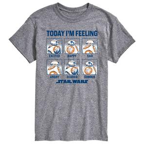 Футболка с графическим принтом "Мужское настроение bb-8 сегодня" Star Wars, серый