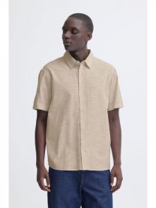 BLEND Рубашка с коротким рукавом BHDaris бежевого цвета