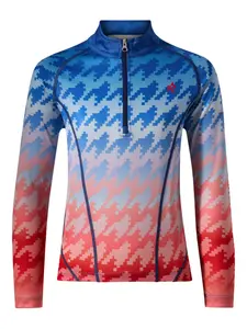 Термо-топ на молнии с узором «гусиная лапка» Perfect Moment, синий