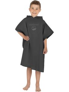 Normani Детский банный пончо из быстросохнущей микрофибры черного цвета