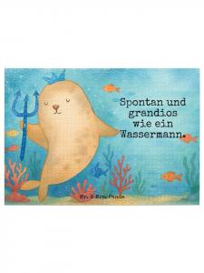 Mr. & Mrs. Panda Пазл с изображением знака зодиака Водолей и надписью, выполненной белым цветом