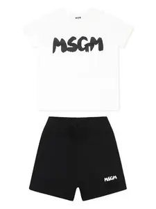 Комплект из боди и шортов MSGM Kids, черный