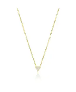 Изящное удлиненное колье в форме сердца с паве из желтого золота Etoielle, yellow