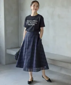 Прозрачная клетчатая юбка из люрекса Suite L, цвет Navy 3[375]