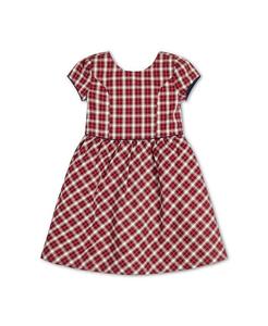 Платье для школьниц с короткими рукавами и пуговицами на спине, для малышей Hope & Henry, красный