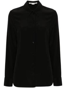 Stella McCartney шелковая рубашка с заостренным воротником, черный