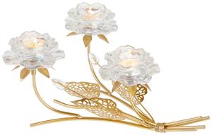 Подсвечник Ambia Home прозрачный, золотистого цвета, 30/25/15,5 см