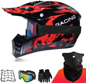 Шлем Abahuhu с комплектом, черный / красный