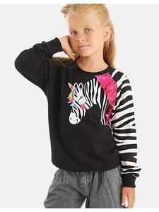 Пуловер Denokids Sweatshirt Zebra Ruffled, черный